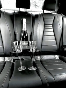 champagne and glasses provided for brides, grooms, wedding parties and other events