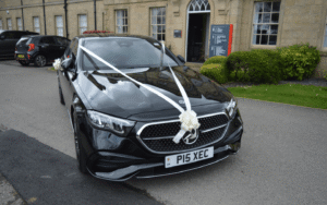 black mercedes benz wedding car